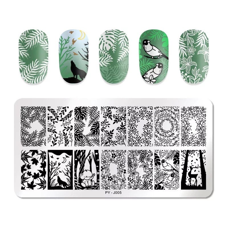 In Den Wald Nail Art Stamping Platte Nagel Stempel Für Diy Maniküre Werkzeug von Etsy - TwistedRealityCrafts