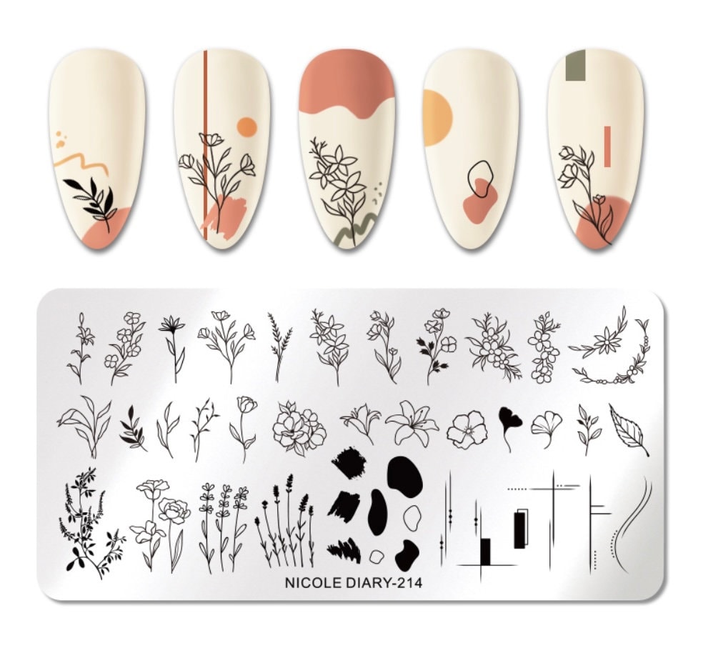 Natürliche Blumen Nagel Platte Für Diy Maniküre Kunst/ Nail Art Vorlage Stanzwerkzeug Schablone/Nageldesign von Etsy - TwistedRealityCrafts