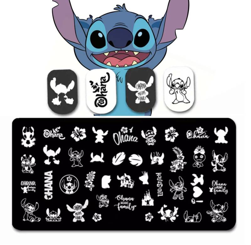 Ohana Nagel Stempel Platte Für Diy Maniküre Nail Art Stamping Tool Stempeln/Lilo Und Stich von Etsy - TwistedRealityCrafts