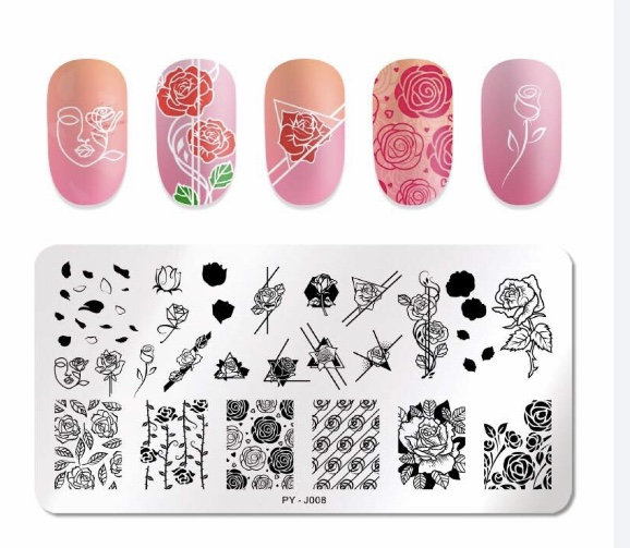 Rosen Nail Art Stamping Platte Nagel Stempel Für Diy Maniküre von Etsy - TwistedRealityCrafts