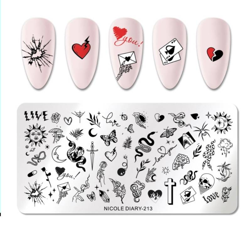 Süße Liebe Valentinsgrüßen Nagel, Der Platte Für Diy Maniküre Art Stempelt/Nail Vorlage Stamping-Werkzeug Schablone Stempelplatte Nageldesign von Etsy - TwistedRealityCrafts