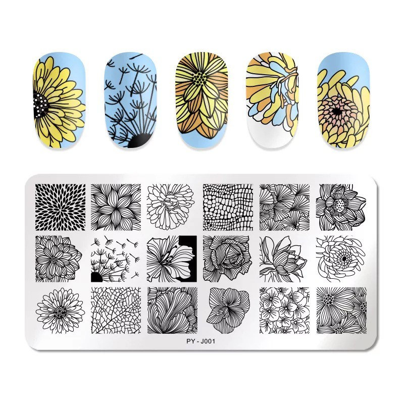 Sunflower Art Stamping Platte Nagel Stempel Für Diy Maniküre Nail von Etsy - TwistedRealityCrafts