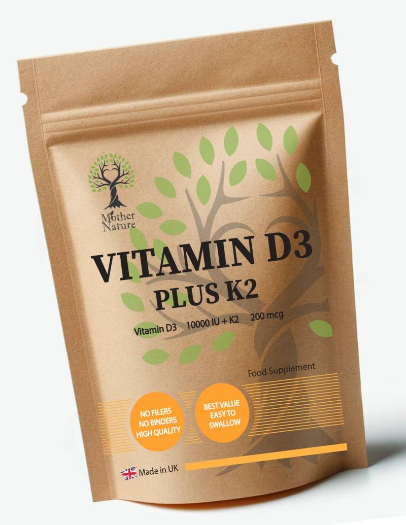 Vitamin D3 10000Iu Und K2 Mk7 200 Mcg Natürliches K2-Pulver D3-Ergänzung von Etsy - UKmotherNature