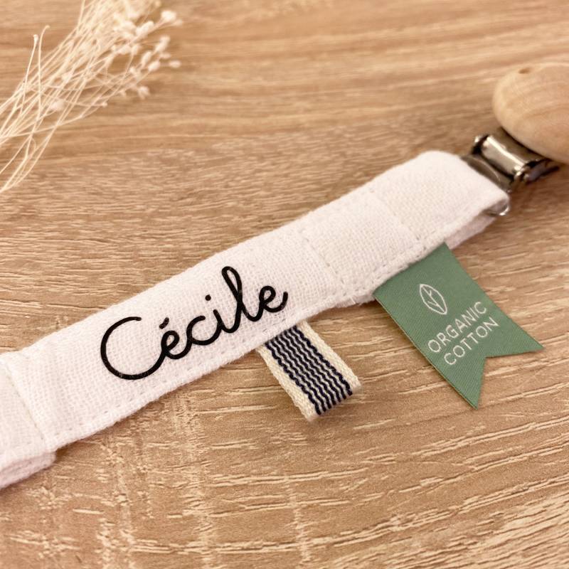 Bio Schnullerband/Schnullerkette Mit Namen Personalisiert Babygeschenk Bio-Baumwolle Geschenk Zur Geburt Junge Mädchen von Etsy - UpStitchStudios