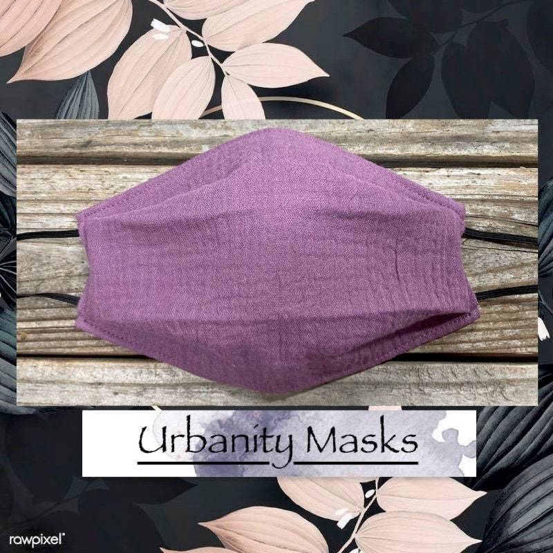 Lila Gaze Baumwollmaske von Etsy - UrbanityMasks