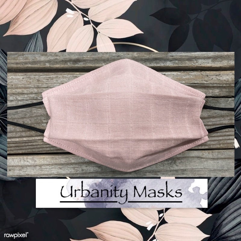 Rosa Gefüttert Gaze Baumwolle Maske von Etsy - UrbanityMasks