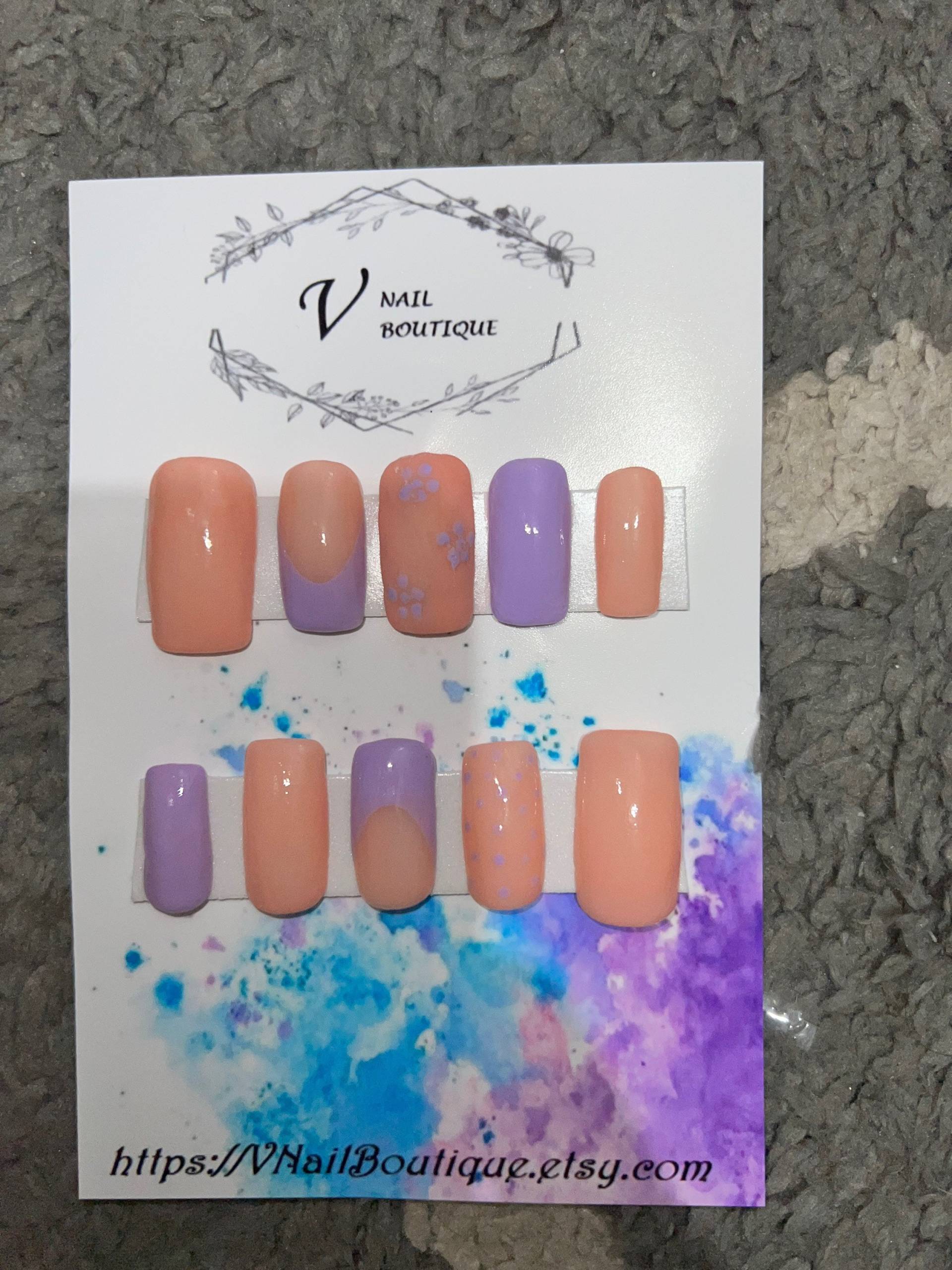 Pfirsich Lila Französisch von Etsy - VNailBoutique