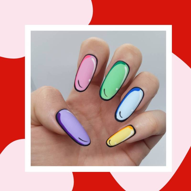 Vivi - Pop Art Druck Auf Nagel Set von Etsy - VeryJazzyNails