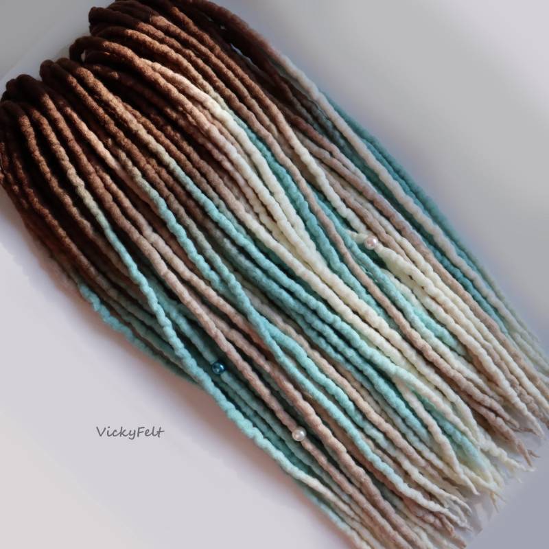 Wolle Dreads 15 De Zu Komplettem Set Ombre Dreadlocks Erweiterungen 14-32 Zoll Doppelendige Braune Wurzeln von Etsy - VickyFelt