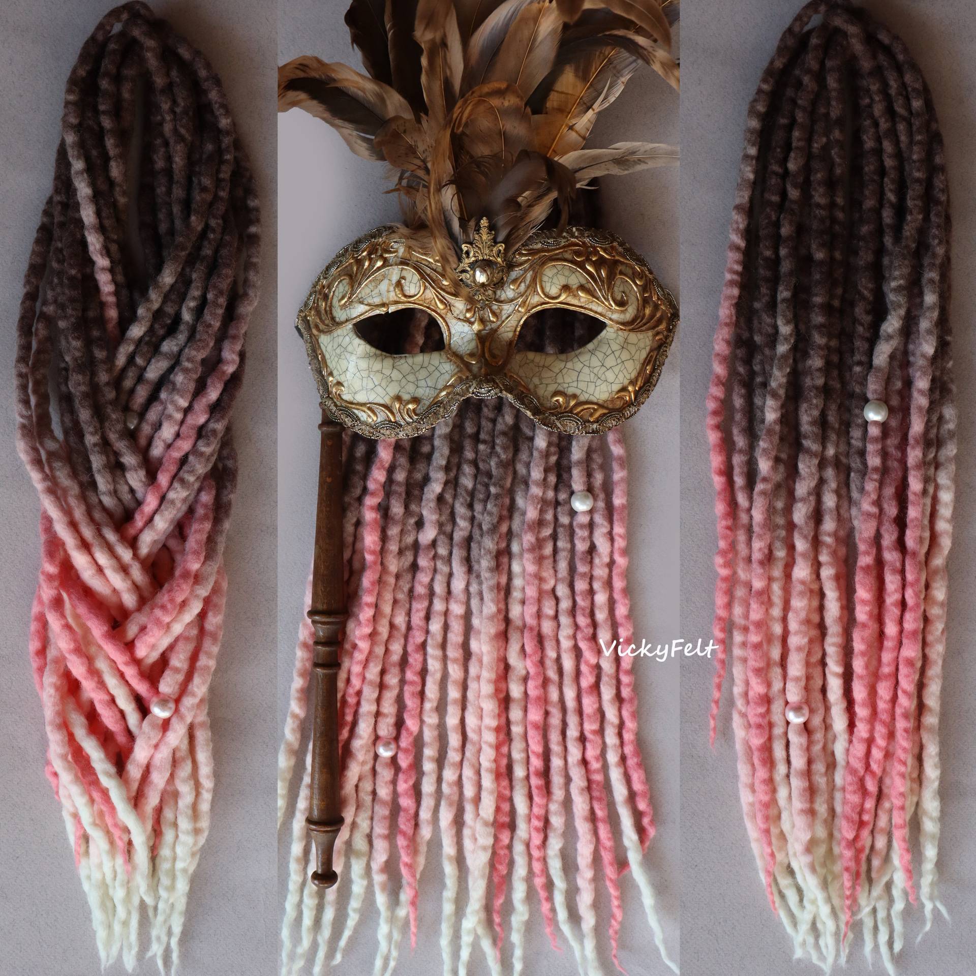 Dreads Erweiterungen Min 10 Stück To Full Set 14-32 Inches Ombre Wool Dreadlocks De Doppel-Endige Wollexdreads "Peach" von Etsy - VickyFelt