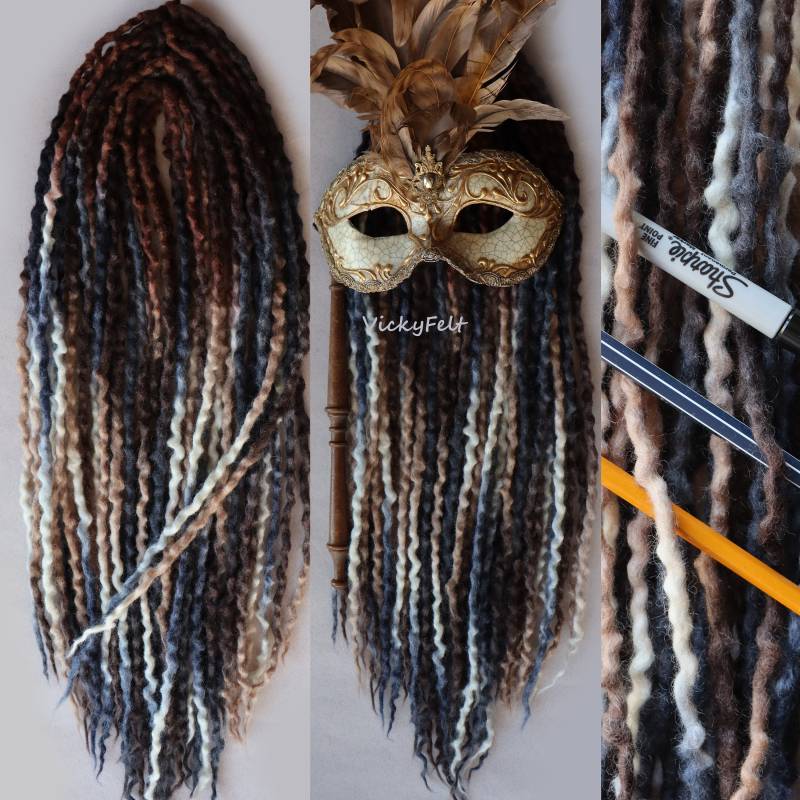 Dünne Wolle De Dreads 10 Bis 70 Dreadlocks Doppelseitige Erweiterungen | Schwarzwurzeln Möglich Grau Braun Ombre Gewellt von Etsy - VickyFelt