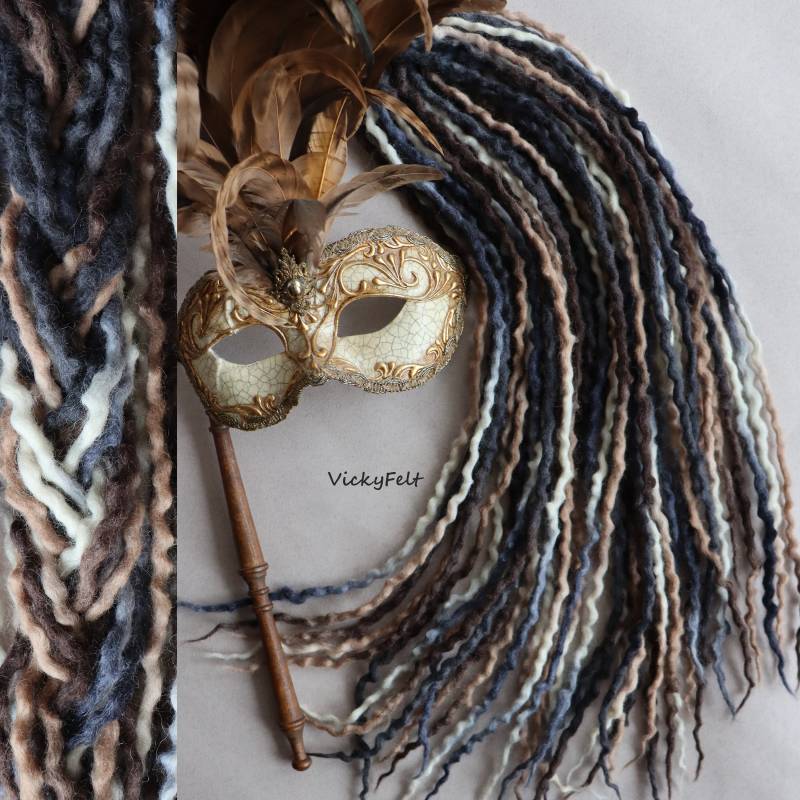 Dünne Wolle Dreads 10-70 De Dreadlocks Doppelseitige Erweiterungen Grau Braun Farbverlauf von Etsy - VickyFelt