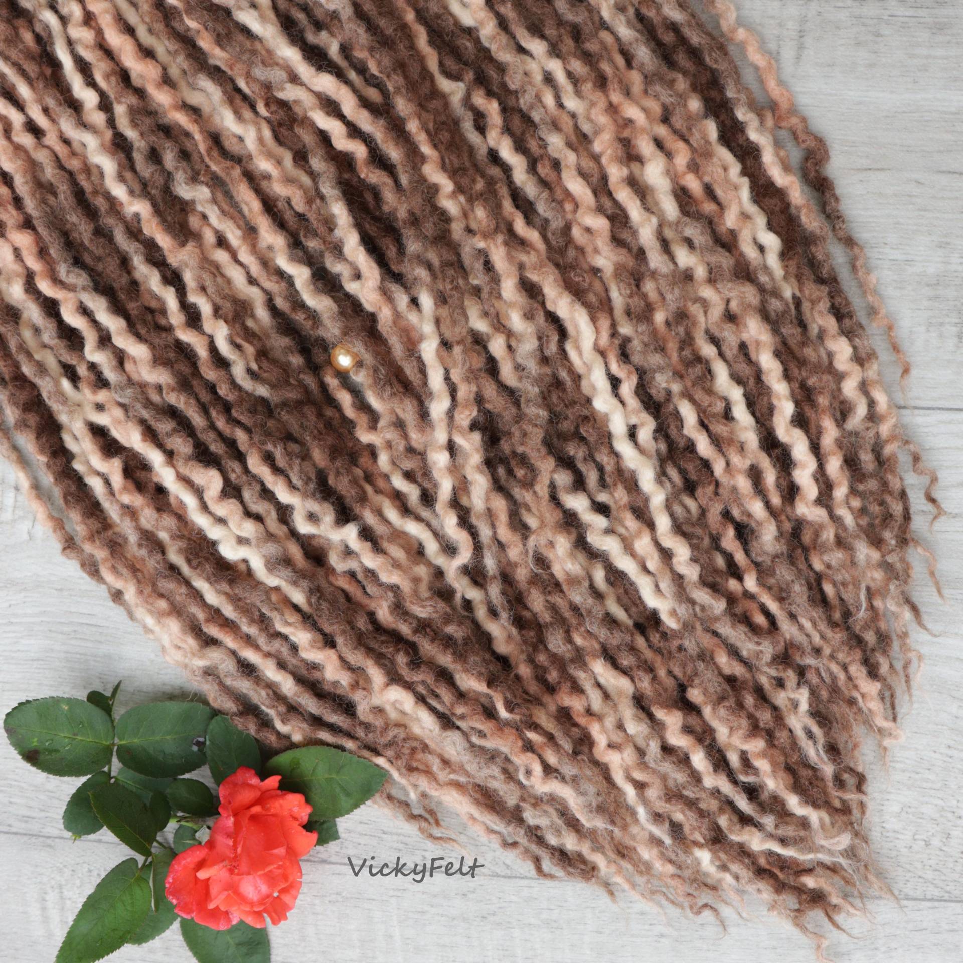 Dünne Wolle Dreads Dreadlocks 10 Bis 70 De Erweiterungen Brown Cream Peach Gewellt von Etsy - VickyFelt