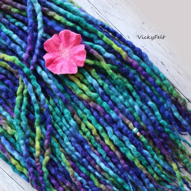 Wolle Dreads 10-60 De 14 Bis 32 Zoll Dreadlocks „Mermaid" - Blau Grün Lila Lime Ombre Herbst Gesetzt von Etsy - VickyFelt