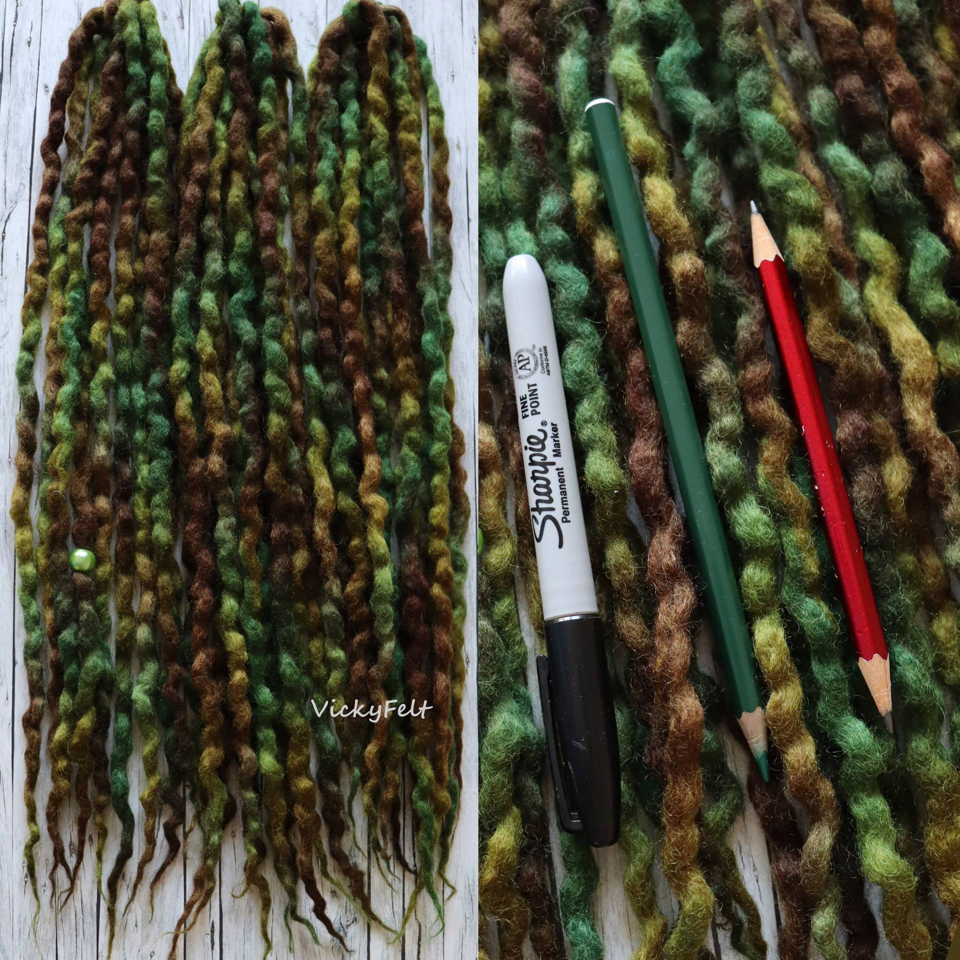 Wolle Dreads 10 Bis 60 De 14 32 Zoll Dreadlocks „Waldfee" - Grün Braun Ombre Herbst Set von Etsy - VickyFelt