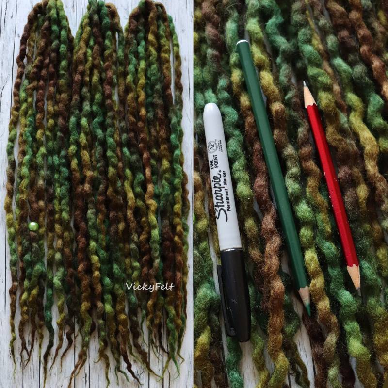 Wolle Dreads 10 Bis 60 De 14 32 Zoll Dreadlocks „Waldfee" - Grün Braun Ombre Herbst Set von Etsy - VickyFelt