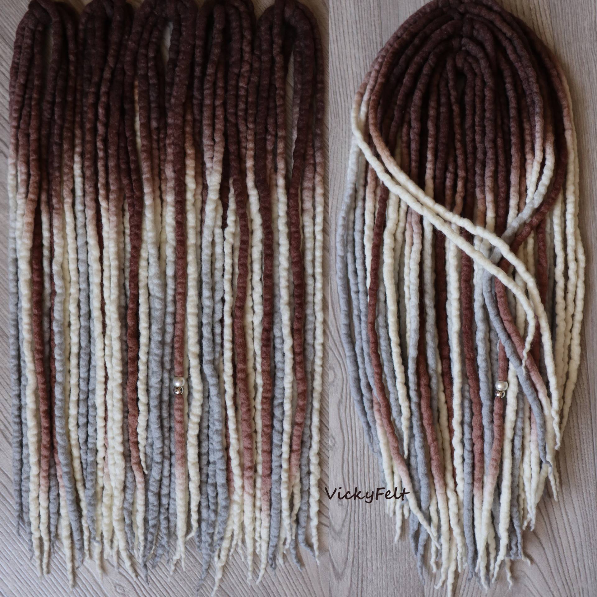 Wolle Für Dreads Zu Full Set 14-32 Inches Ombre Dreadlocks De Doppelendige Verlängerungen Braune Wurzeln "Erster Schnee" von Etsy - VickyFelt