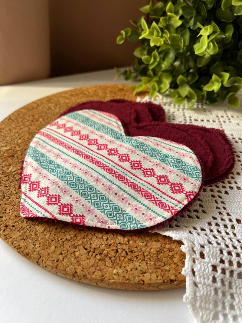 Abschminkpads Set Nachhaltig Wiederwervendbar Reinigungspads Kosmetikpads Geschenk Make-Up Entferner Pads Xxl Herz Ethno Print von Etsy - VikkisNaehShop