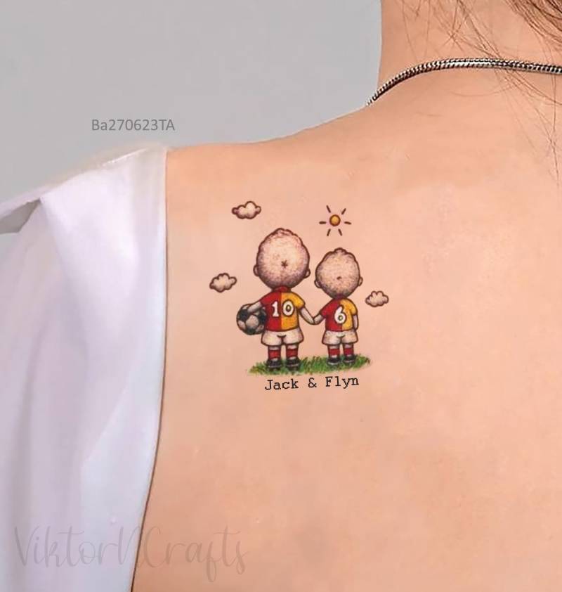 Brüder Temporäres Tattoo, Bedeutungsvolles Geschwister Tattoo Geschenk Für Brüder, Benutzerdefinierter Name Wasserdichtes Fake Großer Bruder von Etsy - ViktorNCrafts