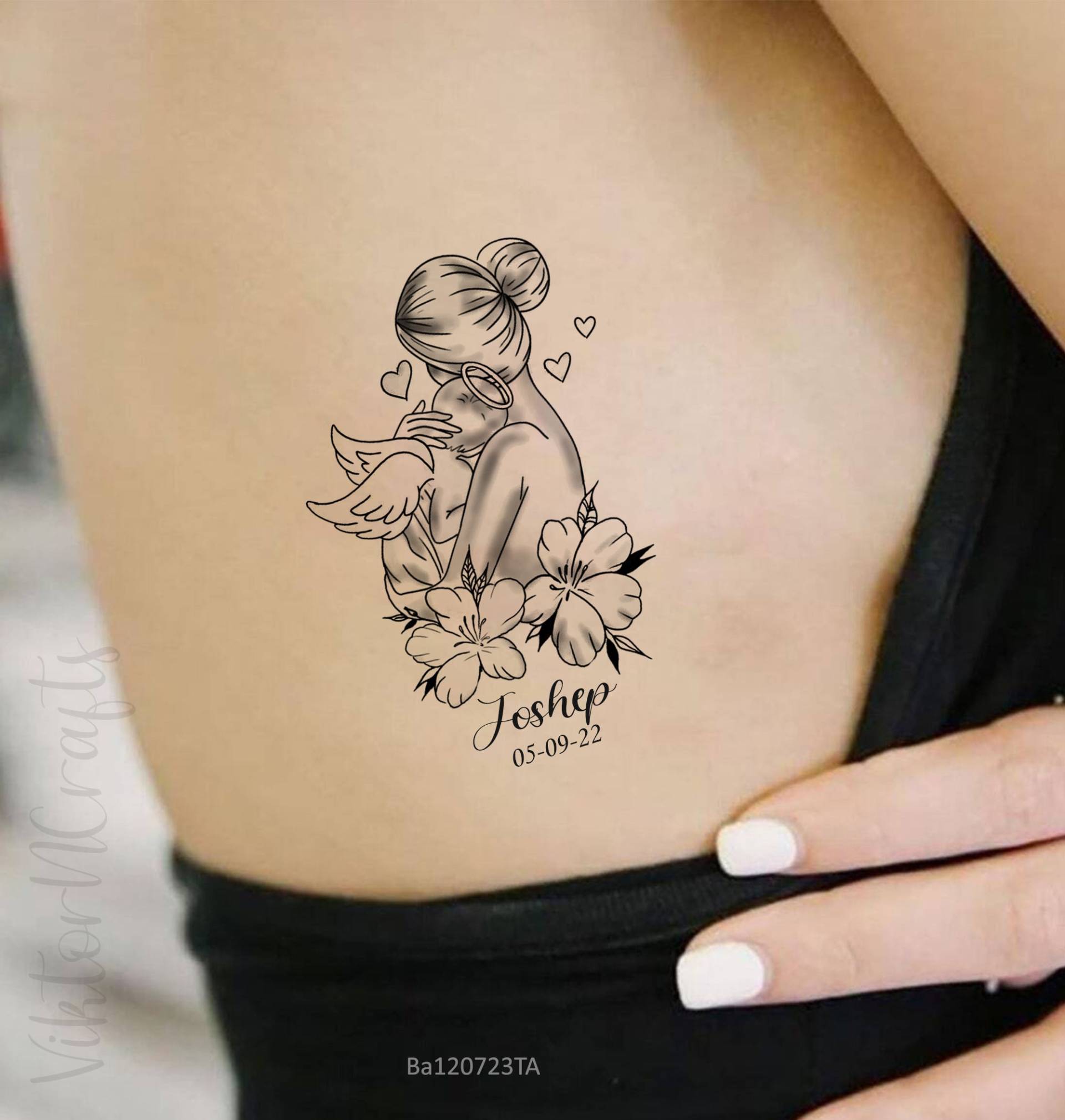 Mutter Und Baby Engel Temporäre Tattoo, Fehlgeburt Tattoo Geschenk, Verloren Kind Verlust Fake Sympathie Geschenke von Etsy - ViktorNCrafts