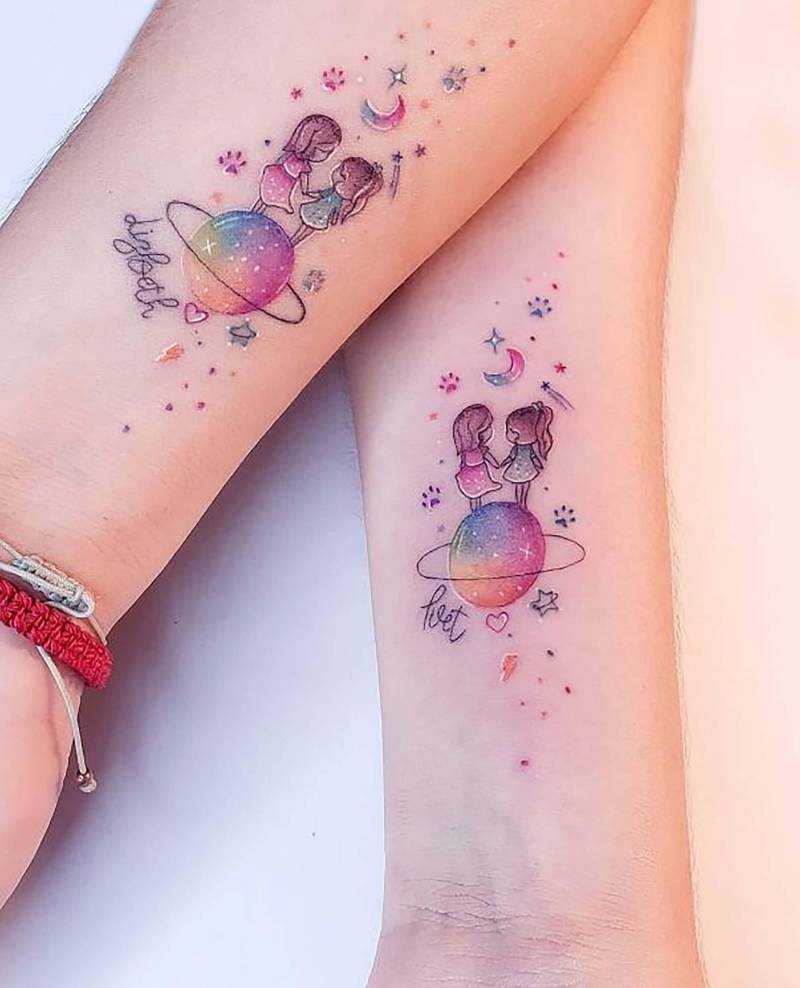 Personalisierte Bunte Schwestern Tattoo-Mutter Tochter Temporäres Tattoo-Matching Tattoo Für Schwestern-Mutter Sohn Design-Ideen-Familie Geschenk von Etsy - ViktorNCrafts