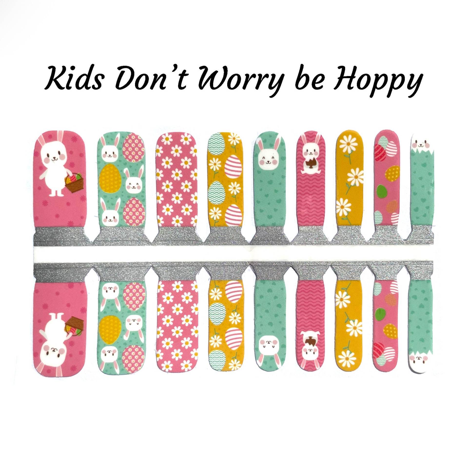 Don't Worry Be Hoppy Nail Wraps/Oster Nagel Bunny Osterei von Etsy - VistaRustics