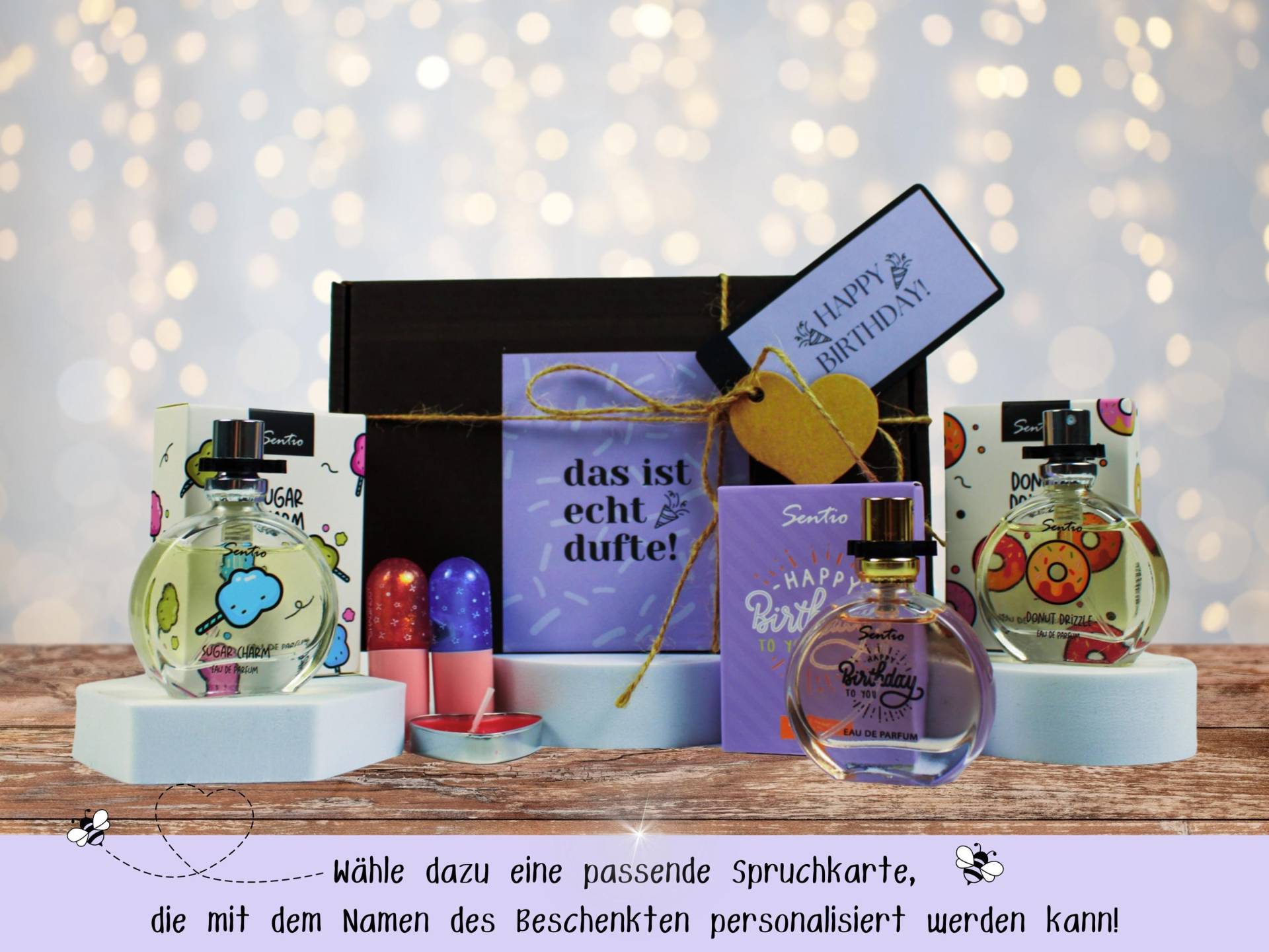 Happy Birthday Düfte - 3 Überraschungsparfums & Mini-Lipgloss-Set Geschenk Zum Geburtstag, Duftende Überraschung, Besondere Anlässe von Etsy - WRAPPINGBEES