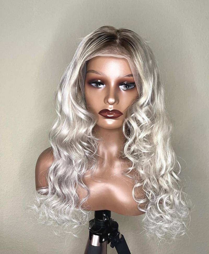 Ice Blonde 100% Human Hair Wig 24 Inch von Etsy - Wamisi