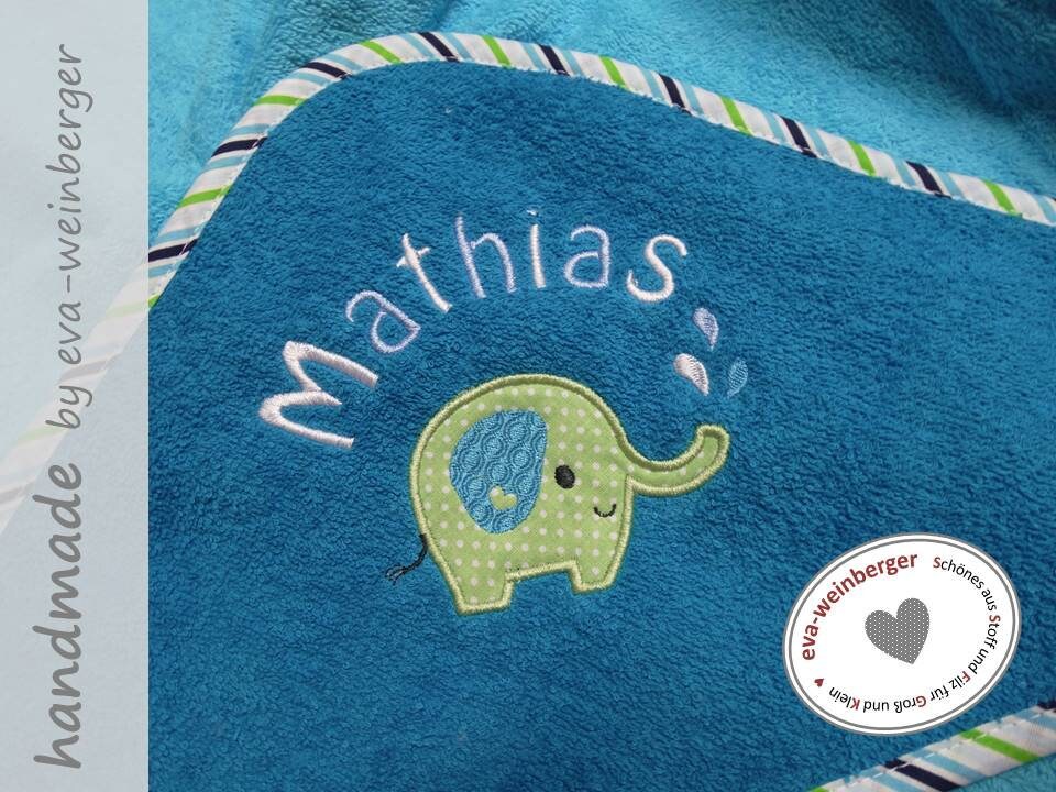 Kapuzenhandtuch Kapuzenbadetuch Name Elefant Für Junge/Mädchen Babyhandtuch Personalisierbar Viele Farben Geschenk Taufe Geburt Babyparty von Etsy - WeinbergerDesign