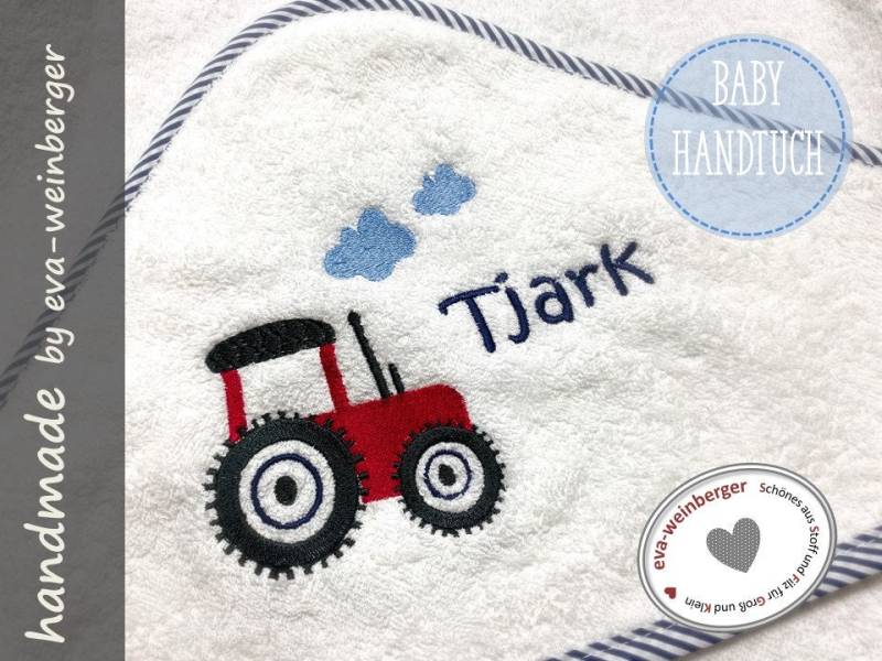 Kapuzenhandtuch Kapuzenbadetuch Name Traktor Trecker Bauer Landwirt Geschenk Zur Taufe Geburt Babyparty Kapuze von Etsy - WeinbergerDesign