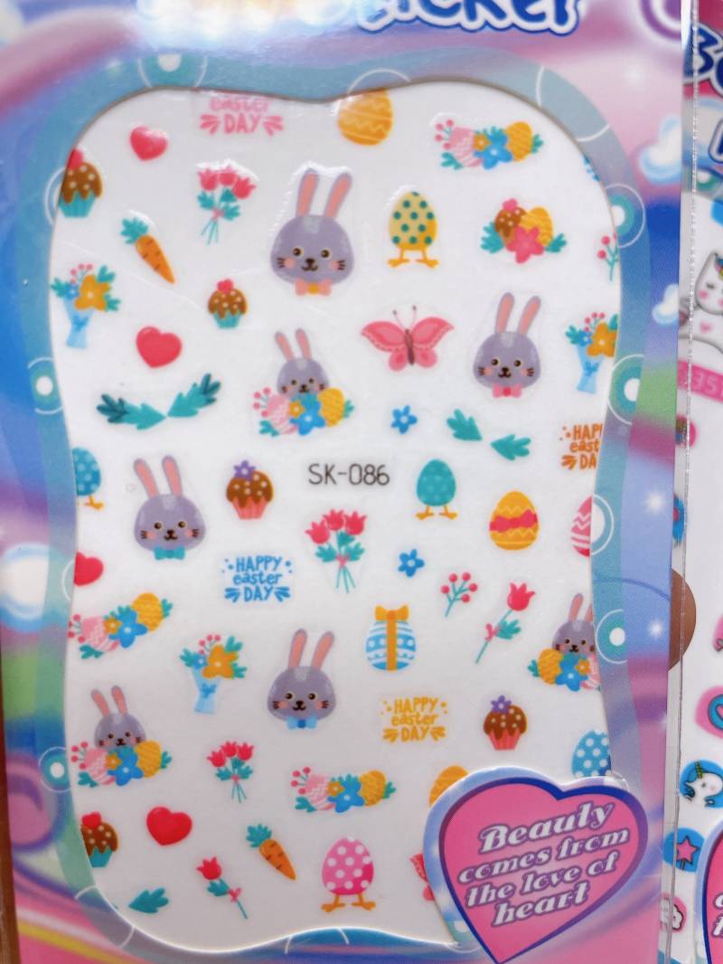 Ostern Nagel Sticker, Hasen Nail Art, Gelbes Huhn, Kinder Geschenke, Party Osterspaß von Etsy - WhimsyStickyTherapy