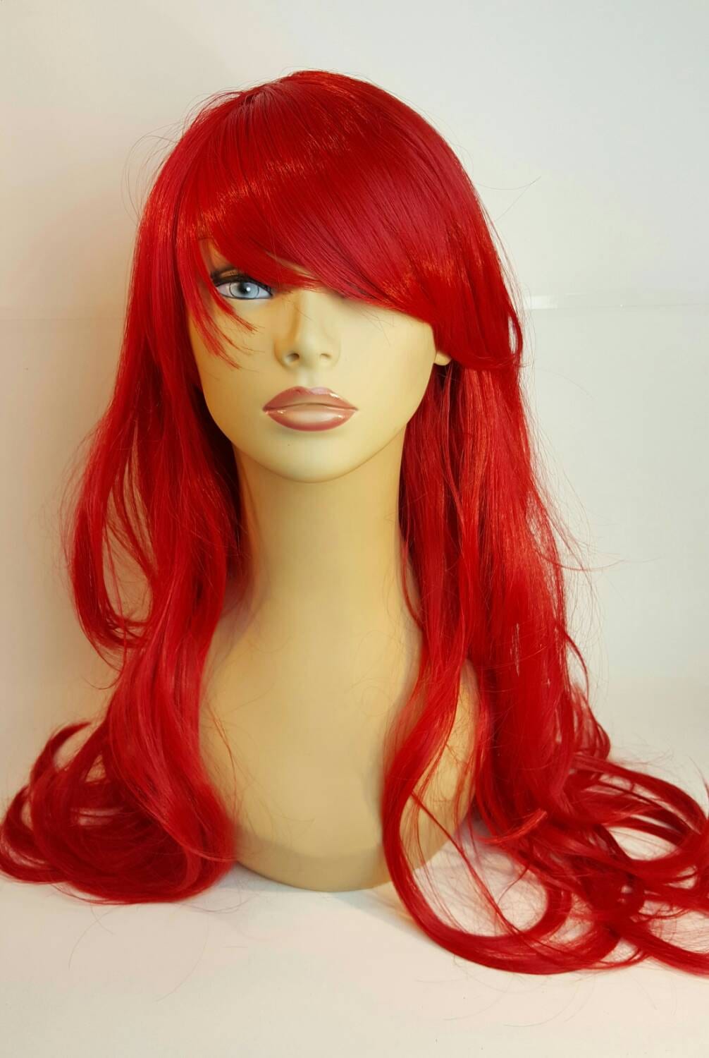 Lange Gewellte Rote Perücke Mit Pony Lange Gewellte Rote Perücke Mit Pony von Etsy - WigCraving