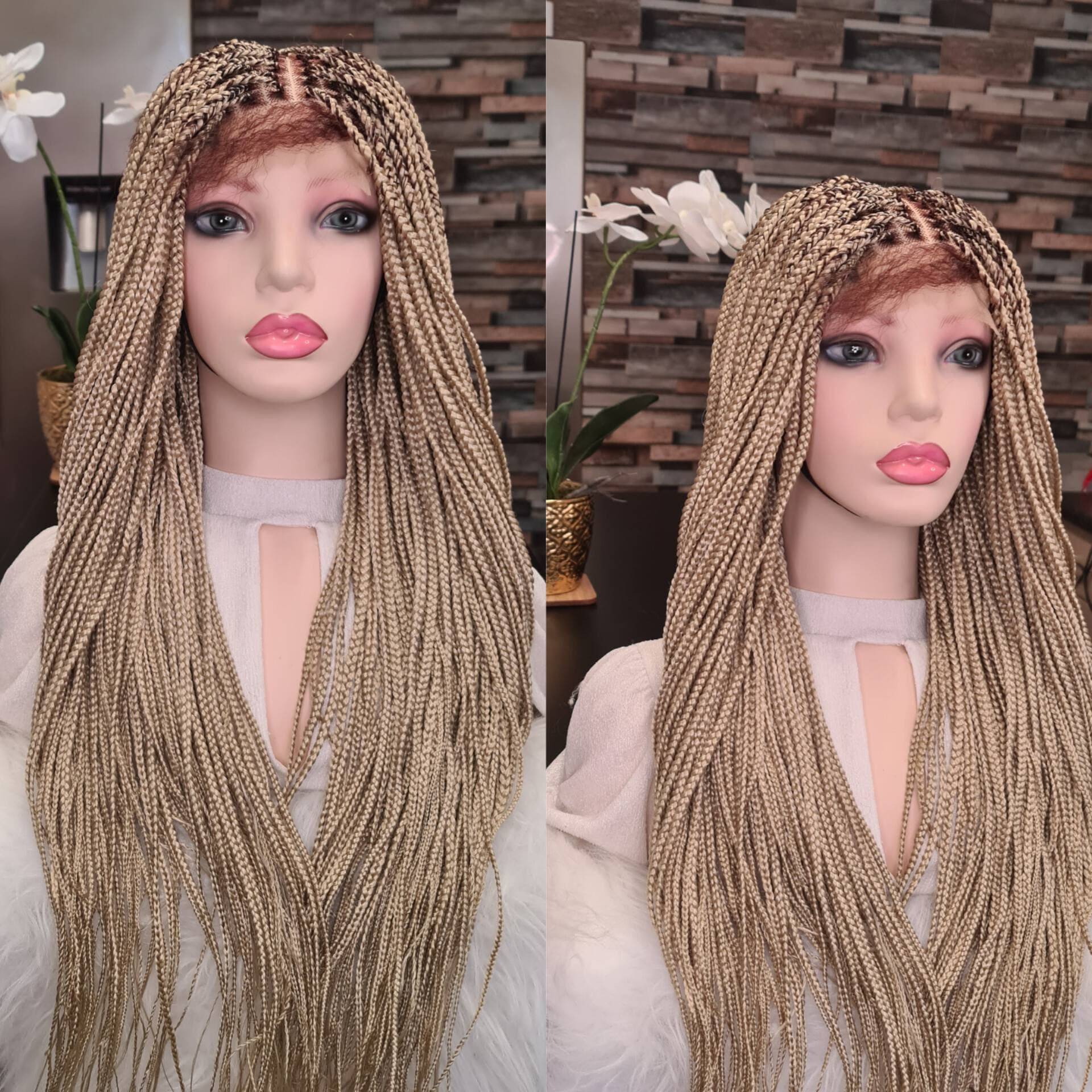 Ombre Perücke, Blonde Geflochtene Verschluss-Perücke, Volle Spitze Knotenlose Zöpfe Perücke von Etsy - Wigsbyflora