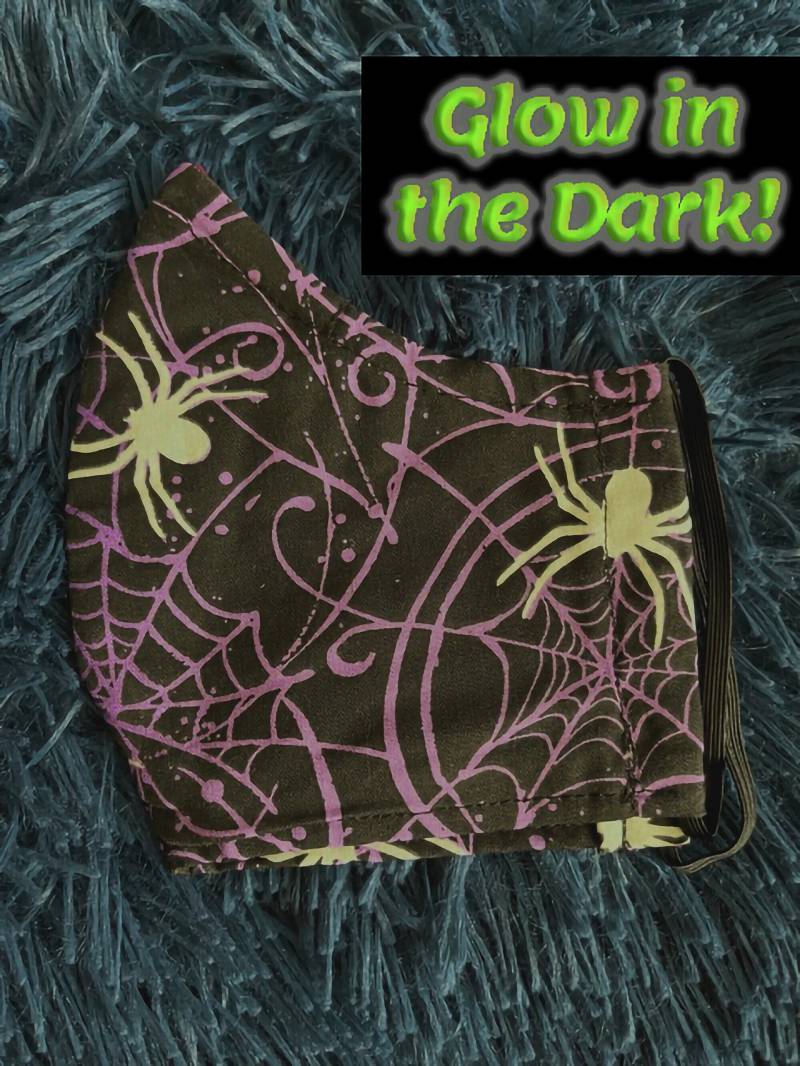 Glow in The Dark Spider Und Web Gesichtsmaske von Etsy - WilEMasks