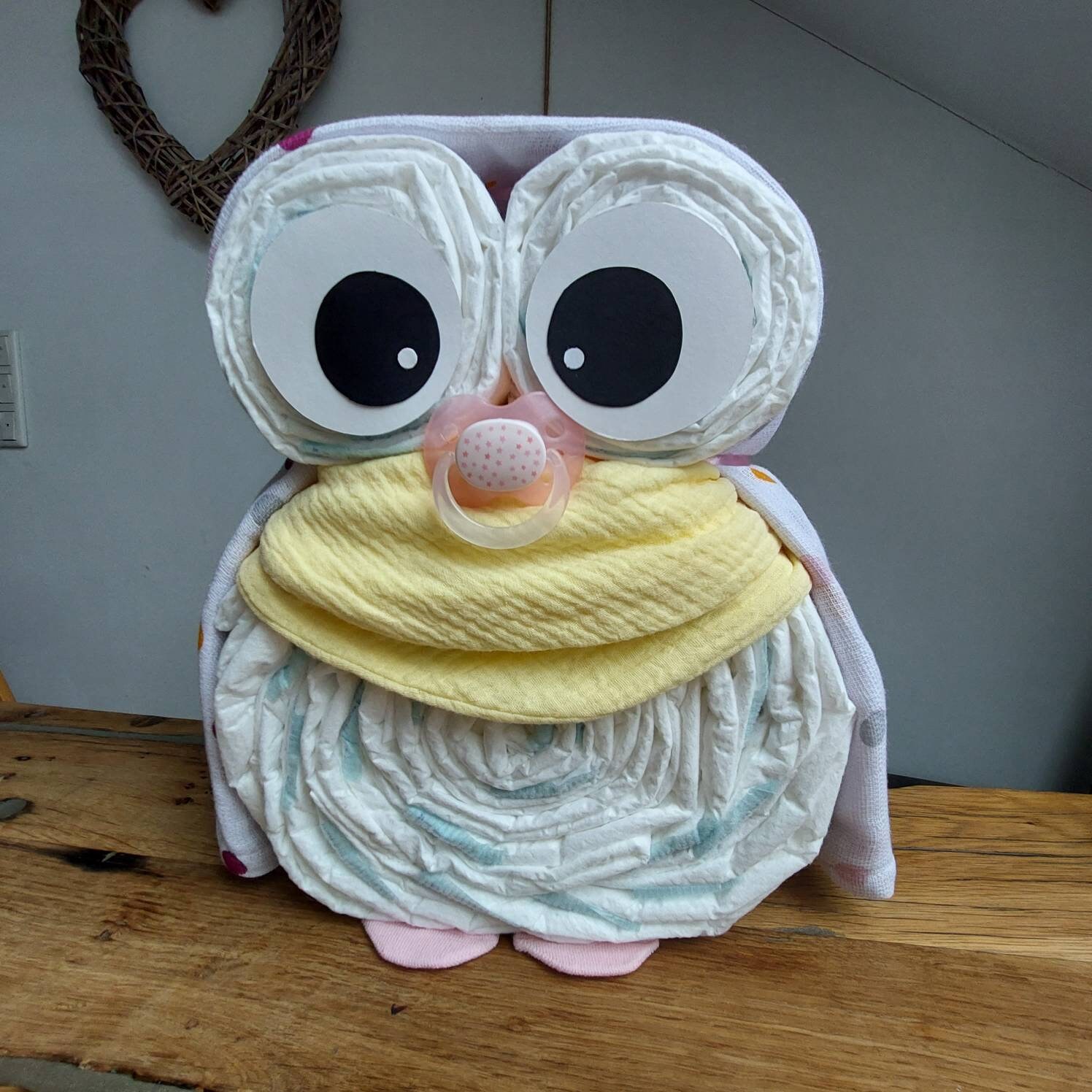 Windeltorte Eule Für Mädchen-Individuelles Geschenk Zur Geburt, Babyparty von Etsy - WindelfeeGeschenke