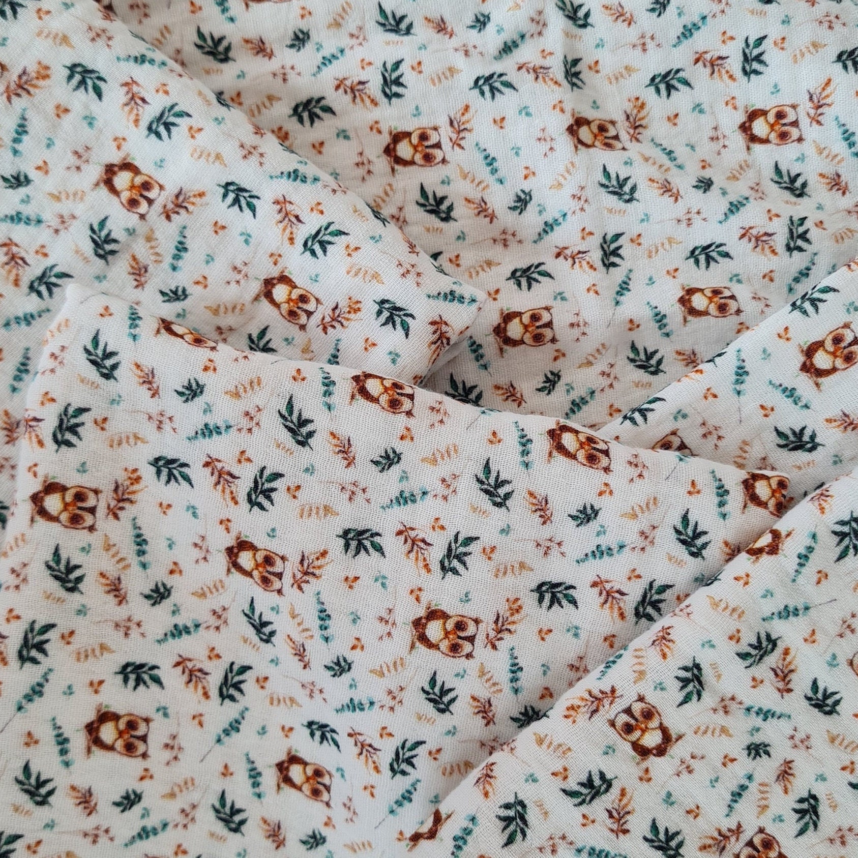 Eule Baumwolltuch Doppel Stofflage, 100% Bw Stoff Für Babys, Kleinkinder, Weicher Musselin Baumwollstoff, Spucktuch, Kuscheltuch, Stillen Eule Baumwolltuch Doppel Stofflage, 100% Bw Stoff Für Babys, Kleinkinder, Weicher Musselin Baumwollstoff, Spucktuch, Kuscheltuch, Stillen von Etsy - WohlgefuehlDaheim