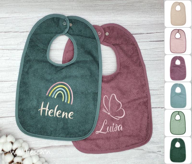 Lätzchen Mit Name | Viele Motive & Farben Riesen Latz 30x45cm 100% Baumwolle Frottee Druckknopflatz Geschenk Zur Geburt Taufe von Etsy - Wolllieschen