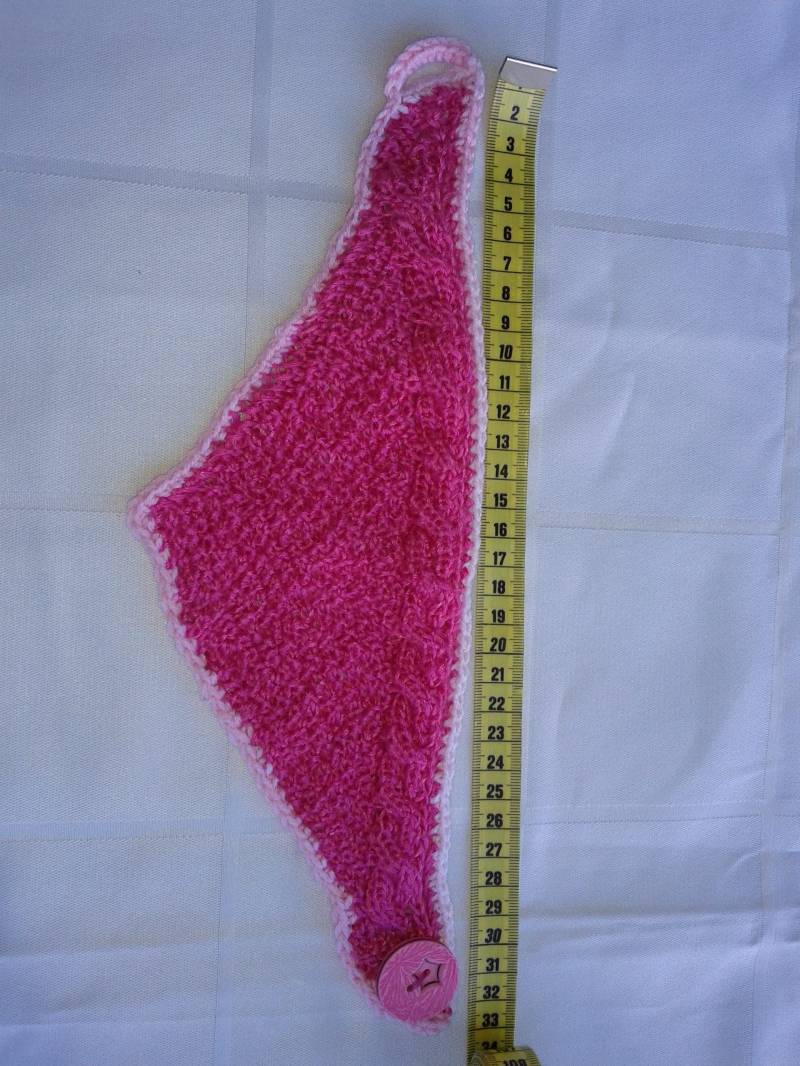 Halstuch Gestrickt Dreieckig Pink-Weiß Für Kinder von Etsy - Wolltilda