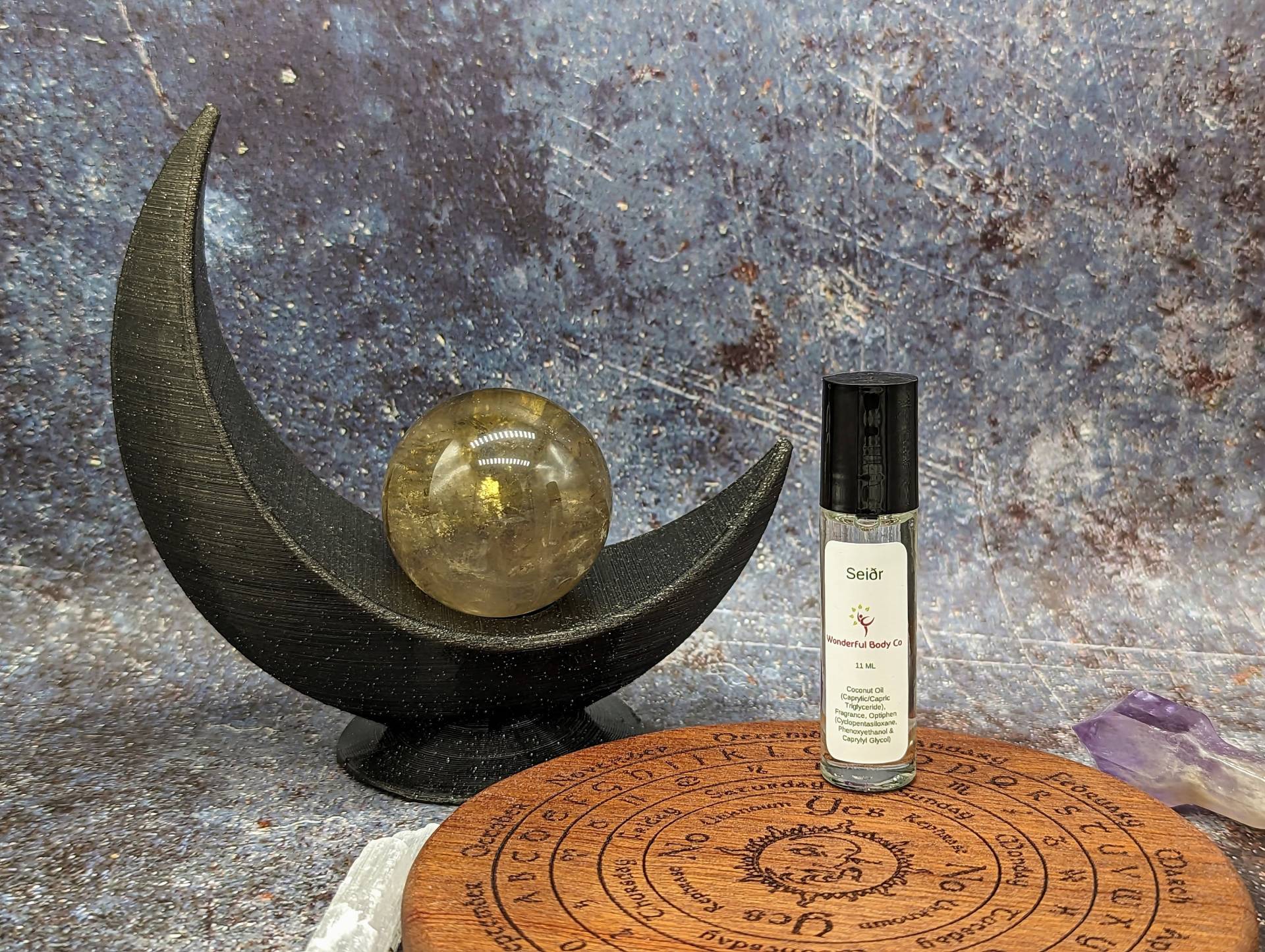 Seidr Roller Ball Parfum, Seiðr Ritual Inspiriert, Unisex Geschenk, Lavendel Zedernholz Palmarosa Bergamotte Muskatellersalbei, Charmed Kokosnussöl von Etsy - WonderfulBodyCo