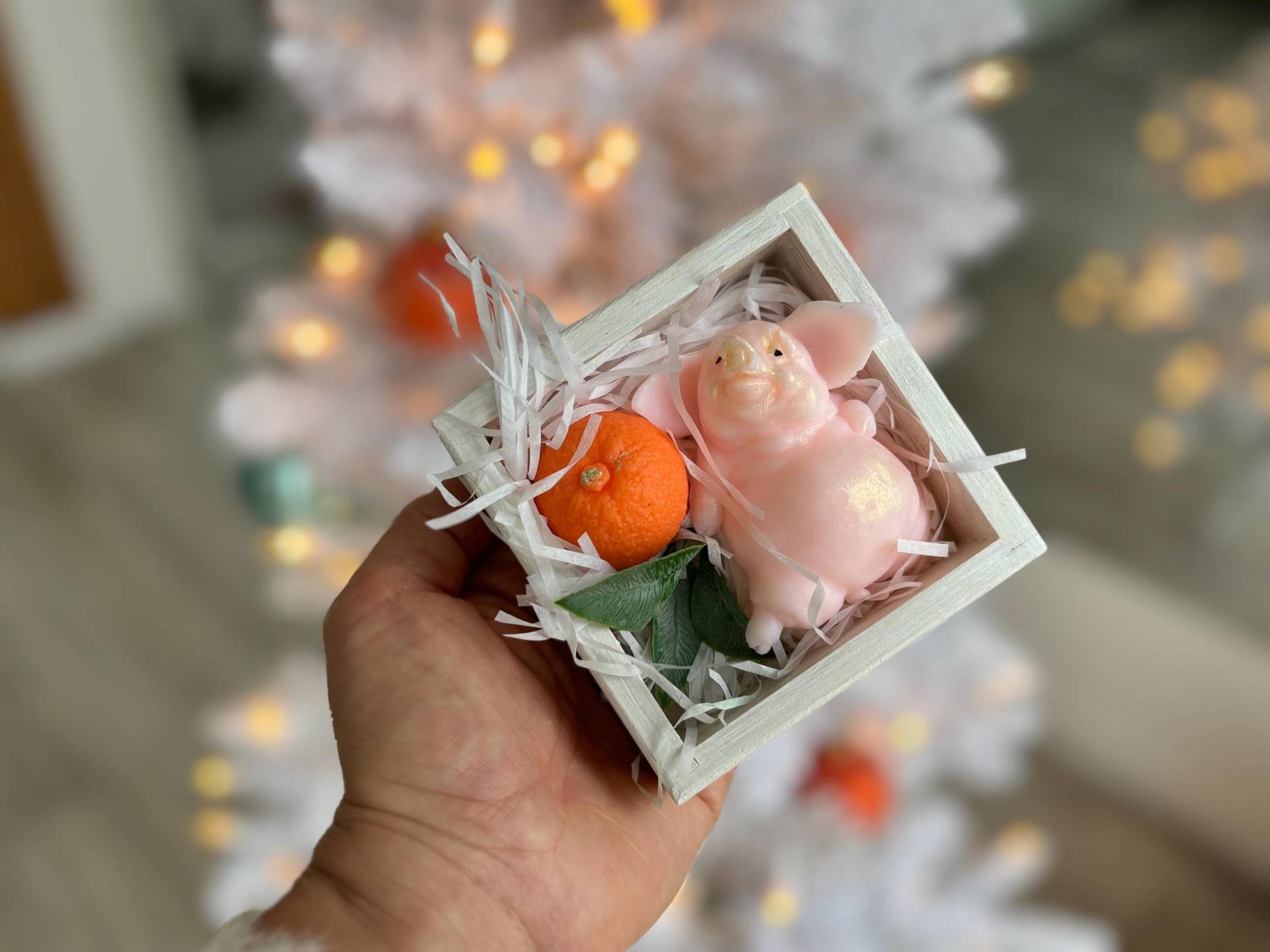 Niedliches Seifen-Set Mit Schwein Und Mandarine in Geschenkbox - Handgemachte Natürliche Seife, Einzigartiges Weihnachtsgeschenk von Etsy - WunderBlumenBoutique