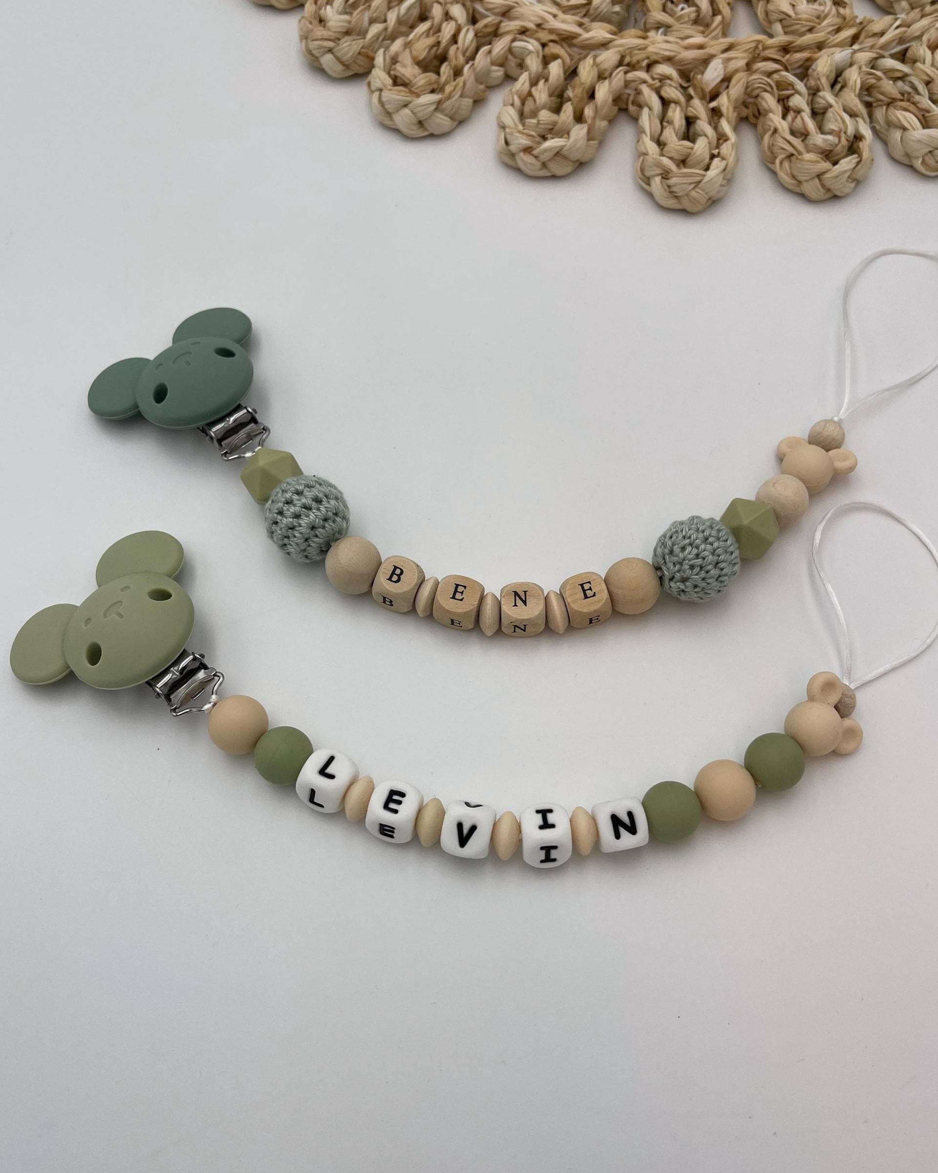 Personalisierte Schnullerkette | Silikon & Holz Mauskopf-Clip Baby Geschenk Geburt Handgemacht Personalisierte Schnullerkette | Silikon & Holz Mauskopf-Clip Baby Geschenk Geburt Handgemacht von Etsy - WunderherzchenbyAnja