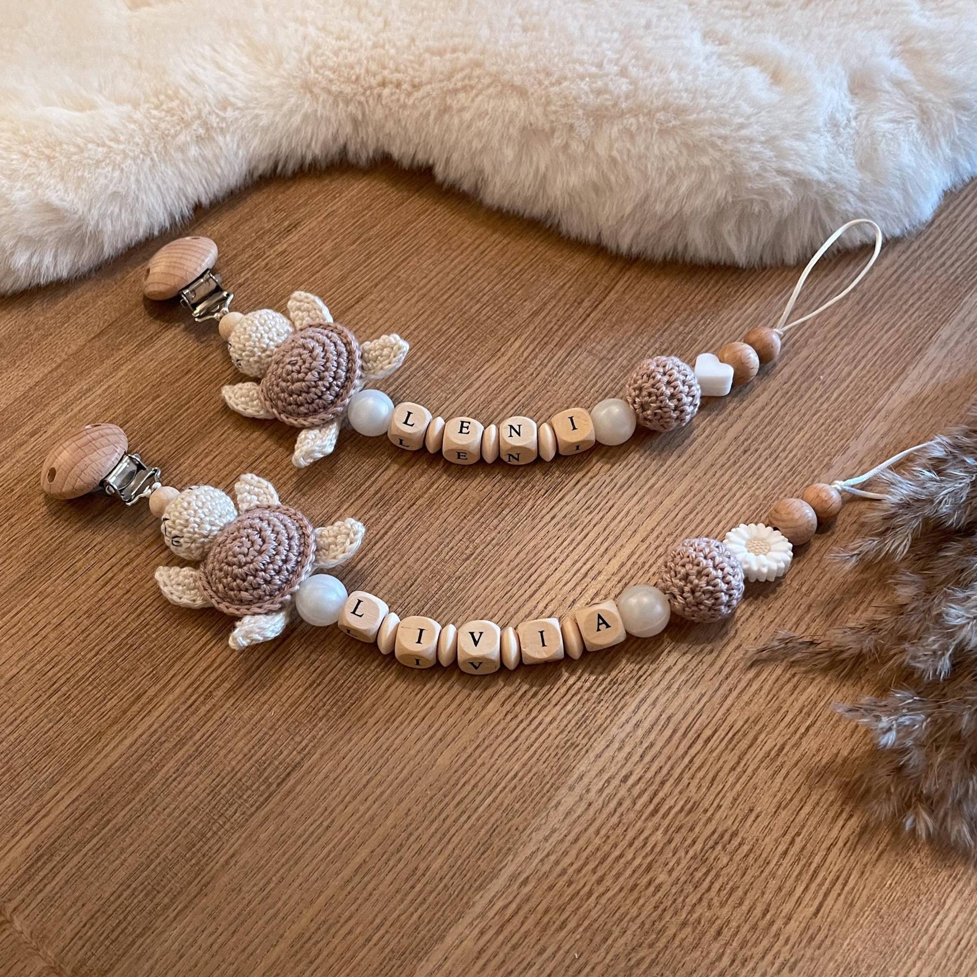 Schnullerkette Personalisiert, Schildkröte, Baby, Geschenk, Geburt, Set Personalisierbar von Etsy - WunderherzchenbyAnja