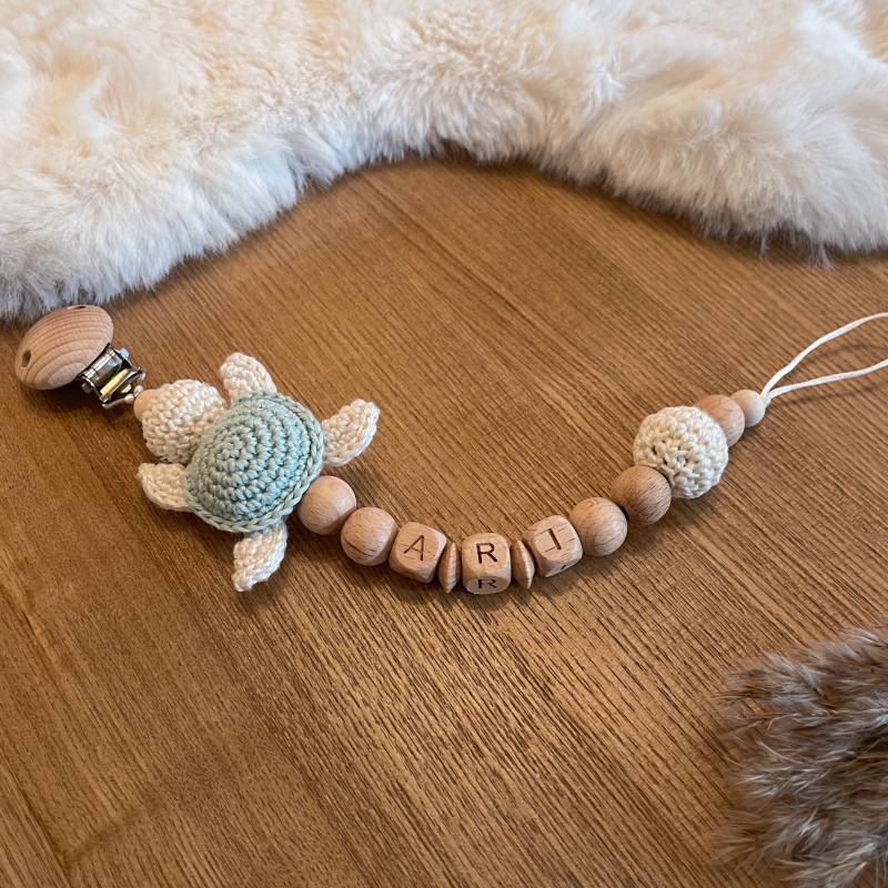 Schnullerkette Personalisiert, Schildkröte, Schlüsselanhänger , Baby, Geschenk, Geburt, Set Personalisierbar von Etsy - WunderherzchenbyAnja