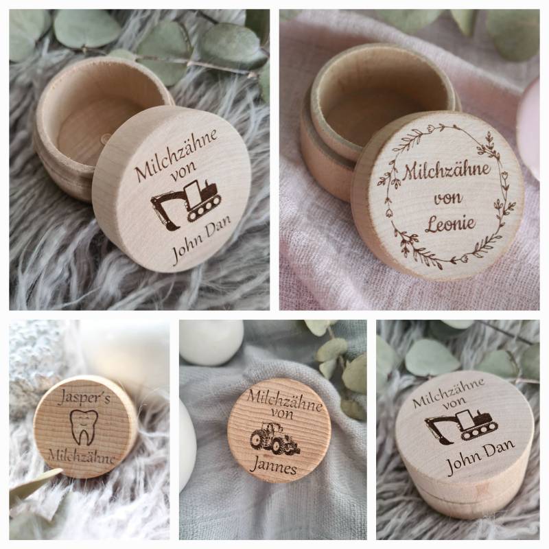 Milchzahndose Personalisiert - Holzdose Zahndose Löckchen Erste Haare Meilenstein Erinnerung von Etsy - WunschatelierDE