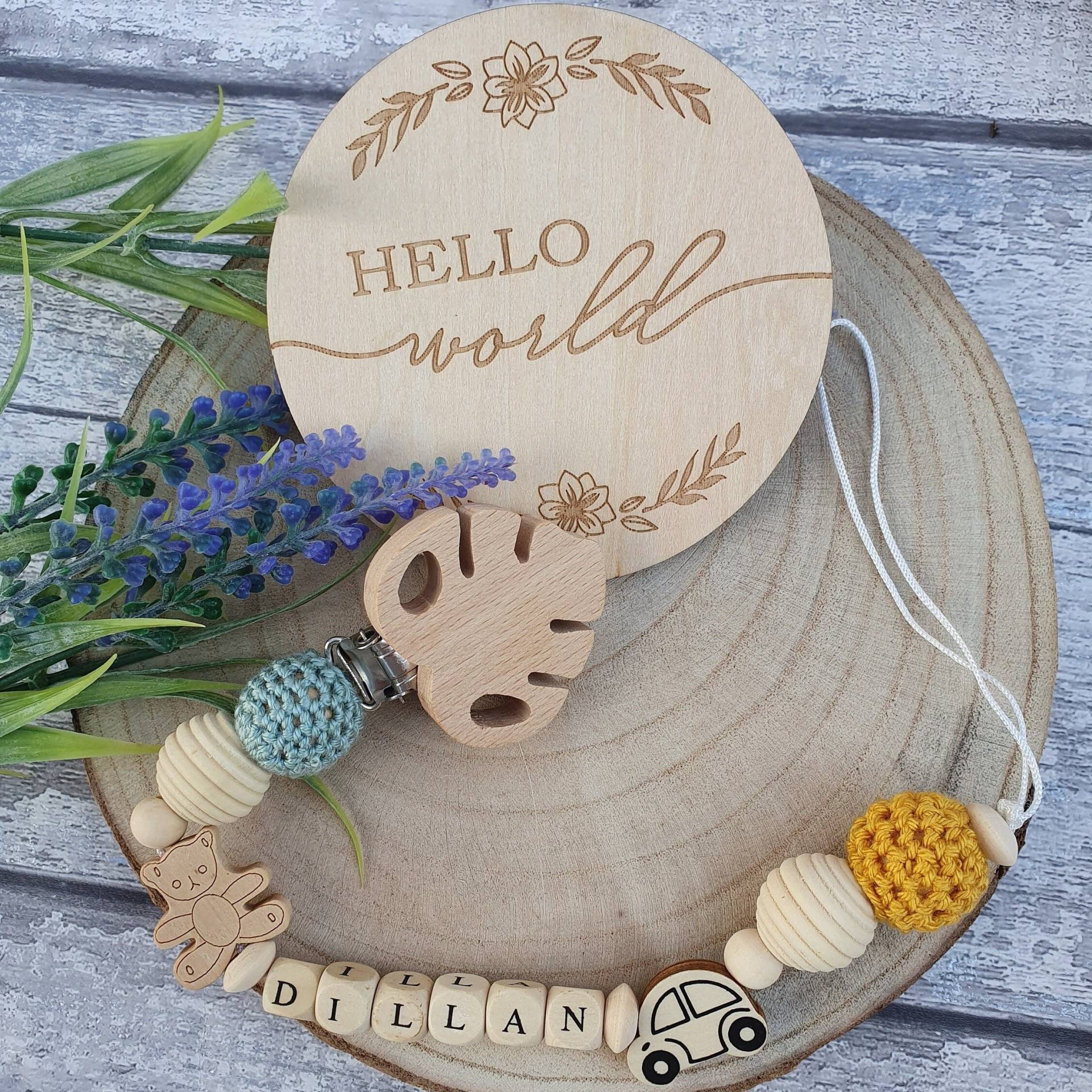 Personalisierte Baby Dummy Clip, Name Holz Schnuller Geschenke von Etsy - ZANDDBABYBOUTIQUE