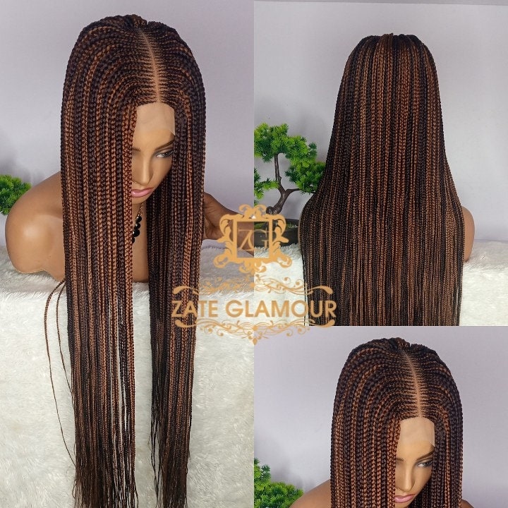 Versandfertig, 30Inches, Cornrow Geflochtene Perücke, Afrika-stil, Handgemachte Geflochtene Box Braids Perücke von Etsy - Zateglamourhair