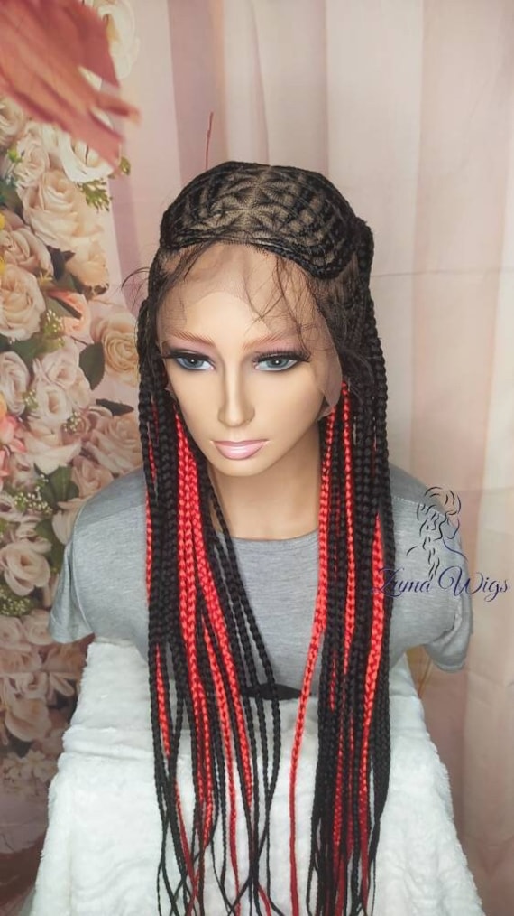 Cornrow Gaid Wig Knotenlose Geflochtene Perücke Mit Muster Cornrows von Etsy - ZumaWigs