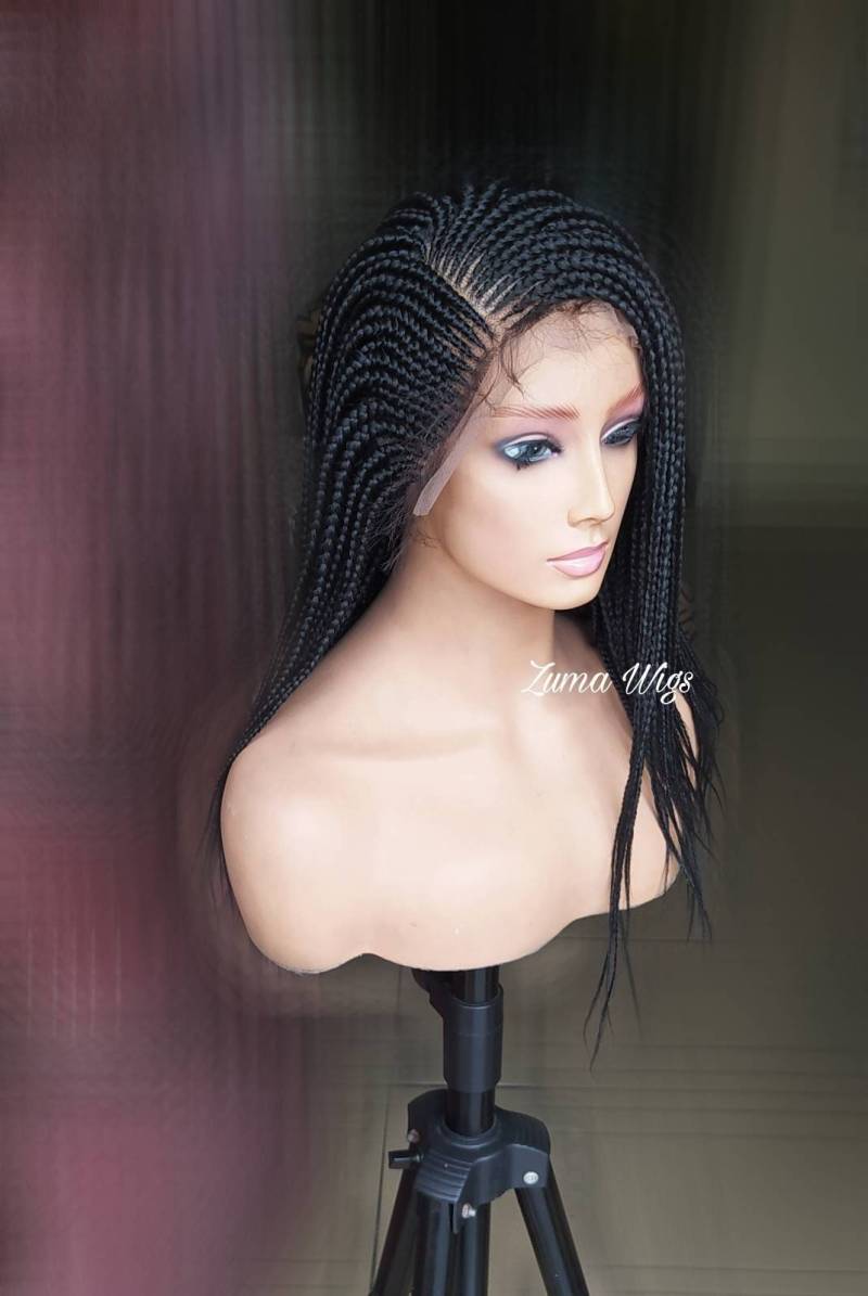 Cornrow Geflochtene Spitze-Perücken, Cornrow Perücke, Schwarze Ghana-Webart Cornrows Cornrow-Perücke Aus Spitze von Etsy - ZumaWigs