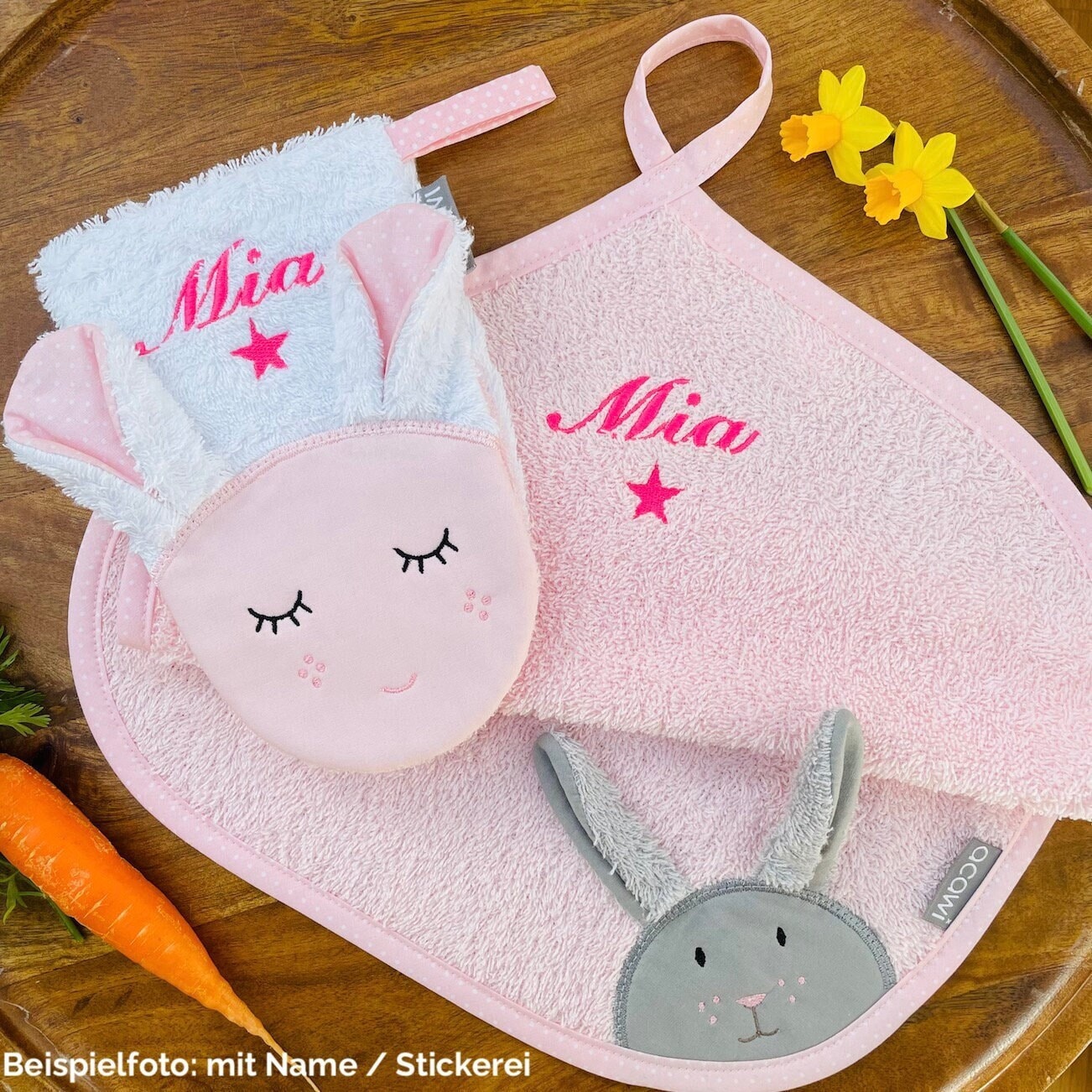 Hase + Schaf Handtuch Spiel-Waschhandschuh Personalisierbar von Etsy - acawi