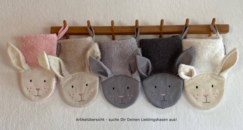 Hase - Flauschiger Kinder Waschhandschuh Wahlweise Mit Eingesticktem Namen in Verschiedenen Farben von Etsy - acawi